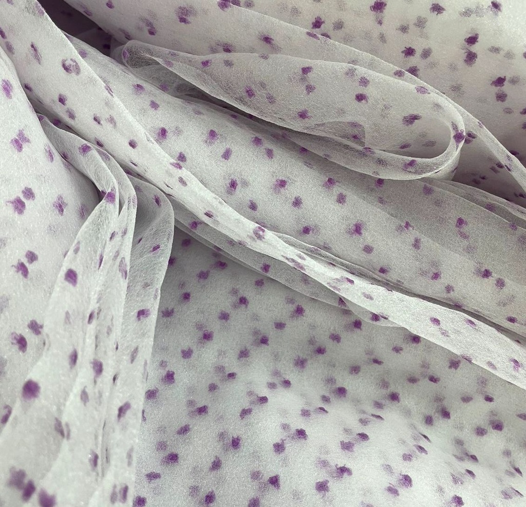 Madonna Organza Dyed Fabric (Two Tone)(Lavender on White 2)