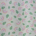 Pink & Green Leaf Print On Royal Georgette SS22L RGPL58