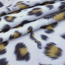 Gray Black Yellow Leopard Print On Micro Waffle