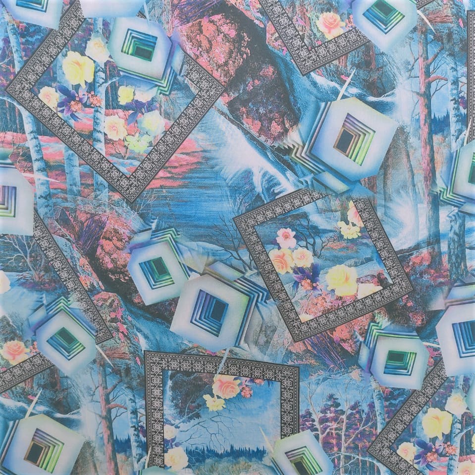 Print On Poly Flat Chiffon Woven Fabric#16