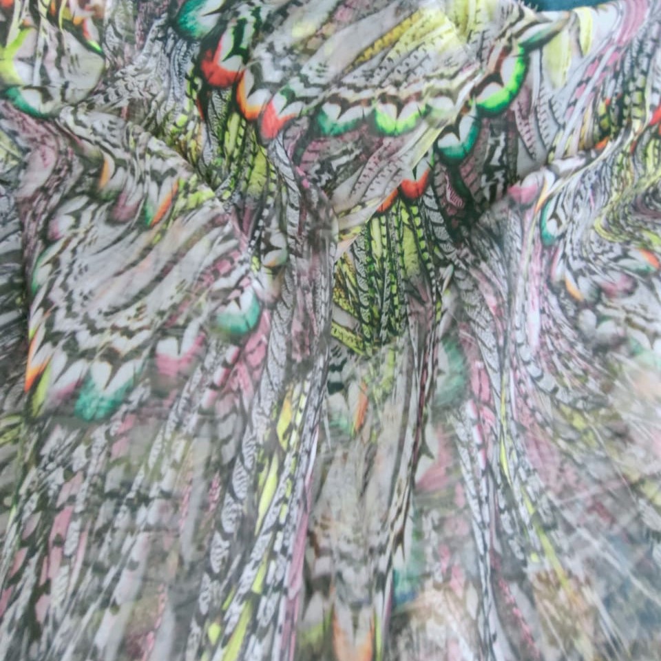 Print On Poly Flat Chiffon Woven Fabric#23