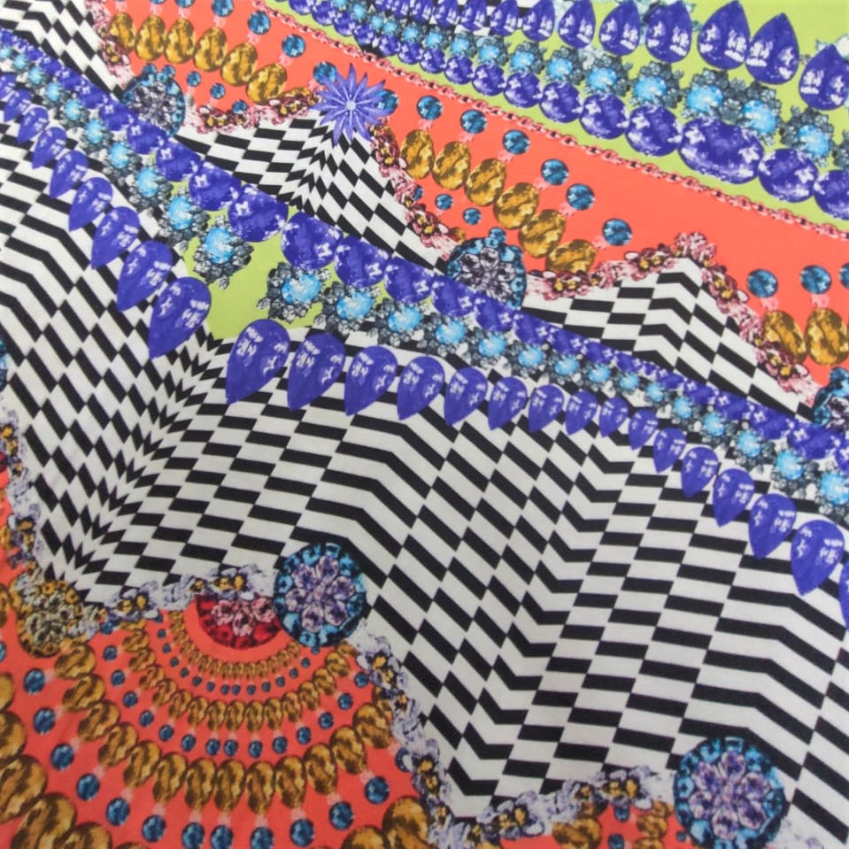 Print On Poly Flat Chiffon Woven Fabric#51