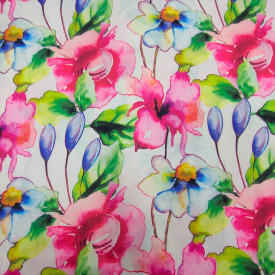 Print On Silky Satin Fabric#100