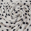 Polka Dot Print On Papaya Twill Fabric