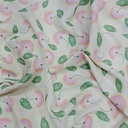 Pink & Green Leaf Print On Royal Georgette SS22L RGPL58