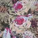 Pink Rose Leoprad Print On French Rayon S23-FRPS01