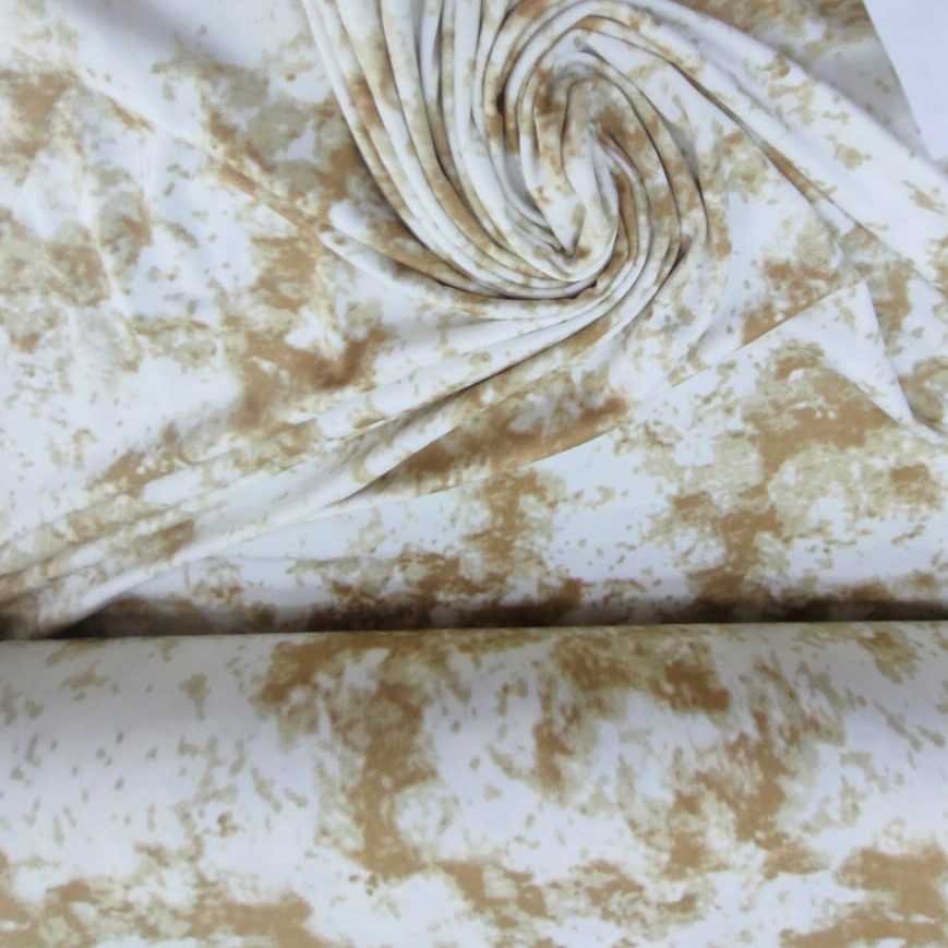 The Marble Effect (Gold) Print On Mango Crepe Fabric