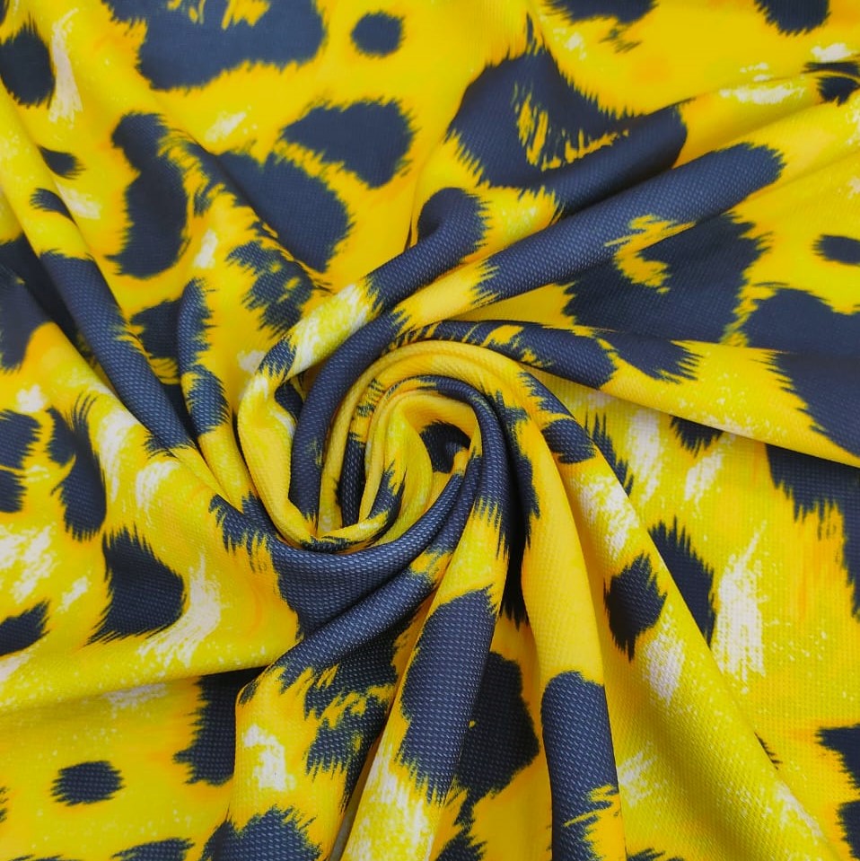 Yellow & Black Leopard Print On Roberto Cavalli  RCPS32