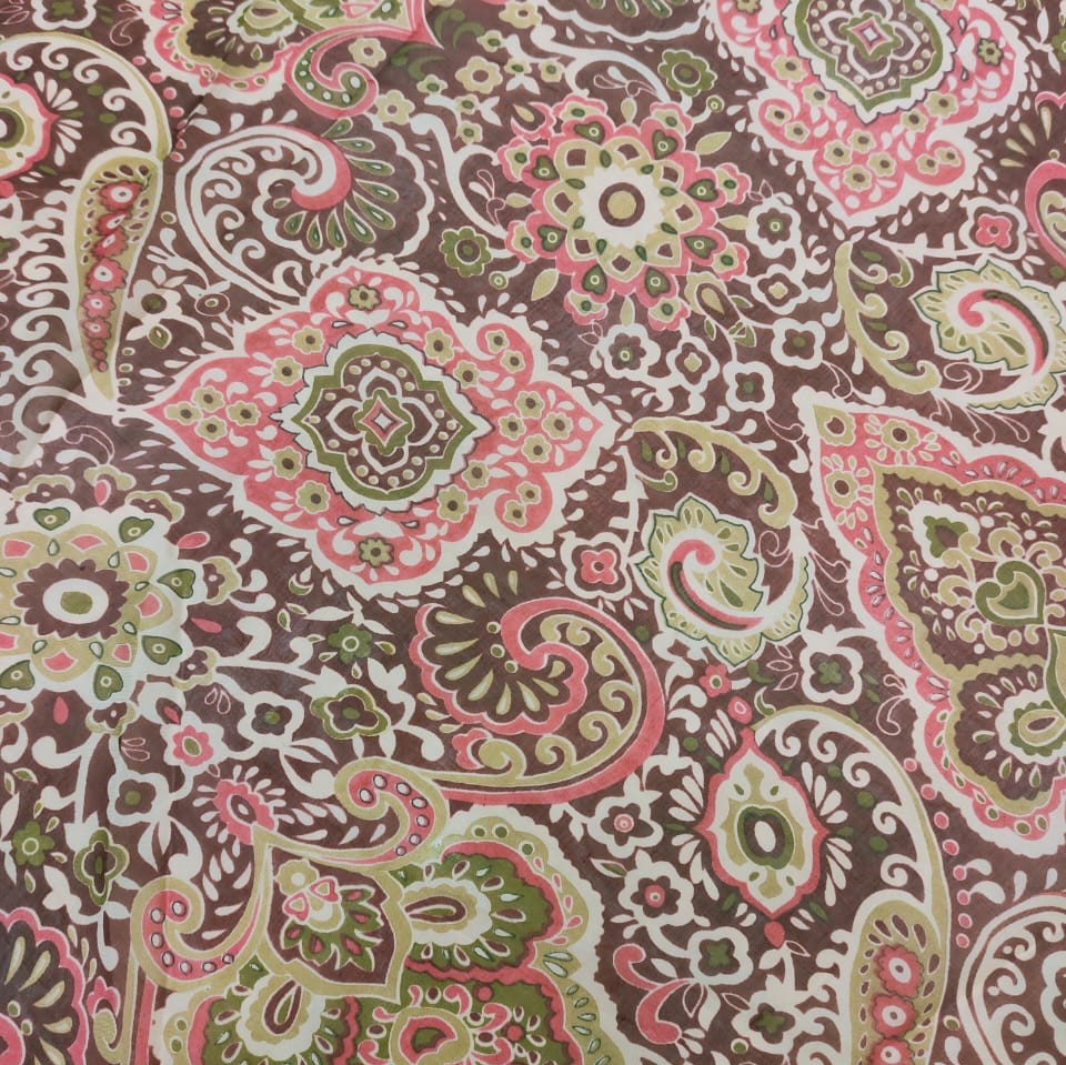 Bohemian Print On Silk Chiffon S23-SCPS121