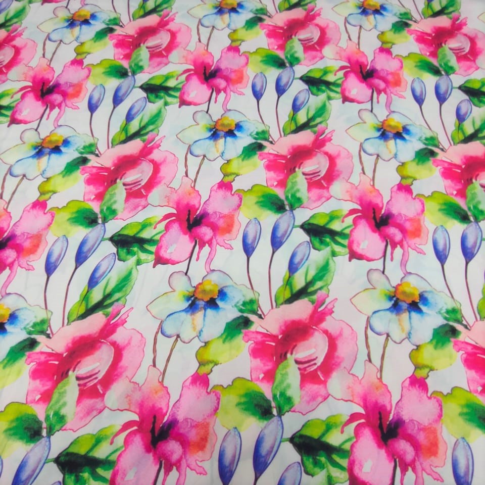 Lilly Print On Korean Satin S23 KSPS68