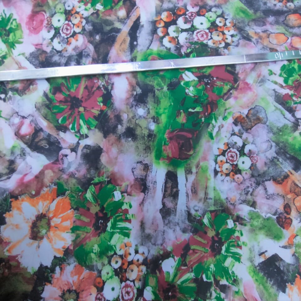 Garden Floral Print On Flat Chiffon S23 FCPS266