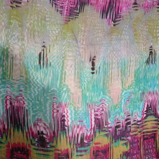 Multi Colour Glass Print On French Rayon S23 FRPS13