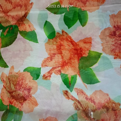 [BWP008174] Hibcuss Flower Print On Habutai Satin S24 HSPS70