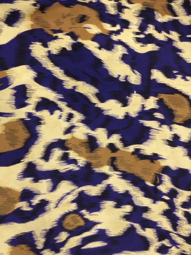 [SWPP01945] Blue & Yellow Leopard Print On Twill Satin  (D#89C#2)  TPB37