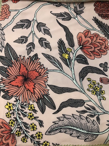 [NWPP01948] Big Flower Print On Twill Satin  (D#85C#1)  TPB40